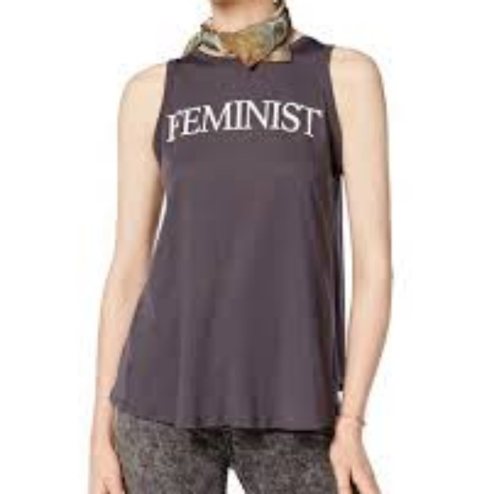 Carbon Copy Cotton Feminist Tulip Back Tank Top